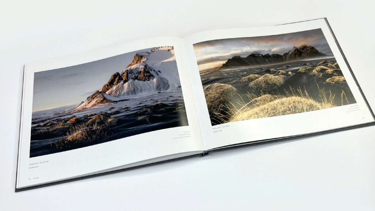 PUR Binding vs Perfect Binding case bound book open flat showing sewing and PUR bound