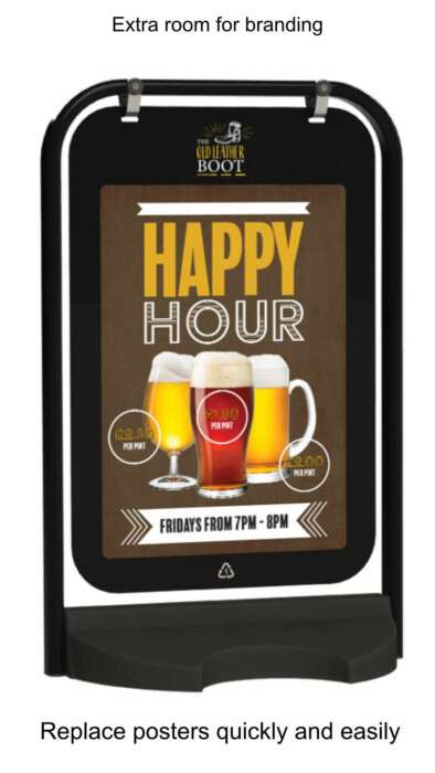 pavement sign with removeable posters